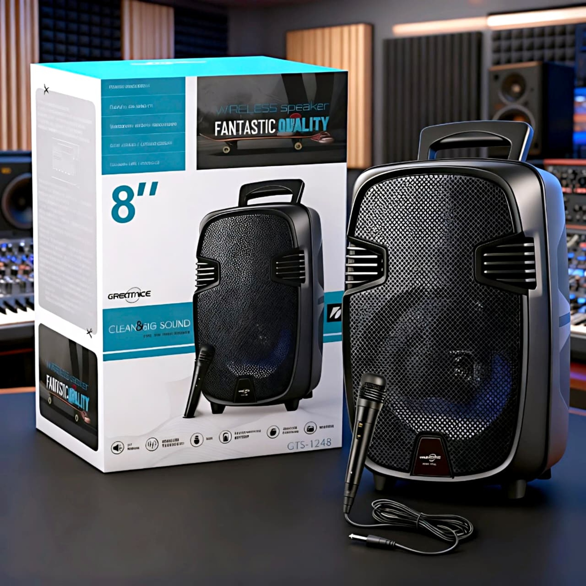 Cabina Sonido Bluetoth 8 Pulg +Microfono